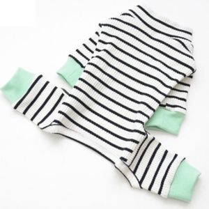 Color-block Stripe DOG Pajamas - BLACK AND WHITE